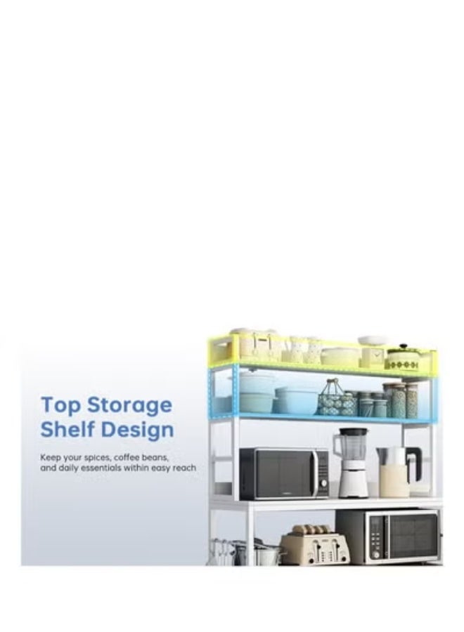 كيكي خزانة تخزين متعددة الأغراض، خزانة جانبية للمطبخ، لون أبيض، 100 * 40 * 158 سم، خشب أبيض - Image 5