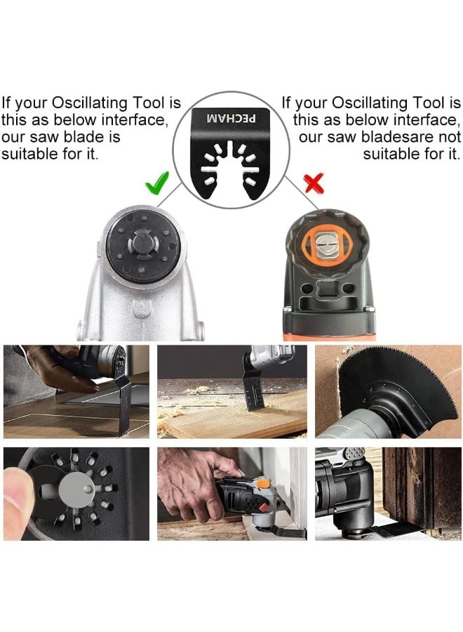 PECHAM 24Pieces Universal Wood Metal Oscillating Multitool Quick Release Saw Blades  - Image 3