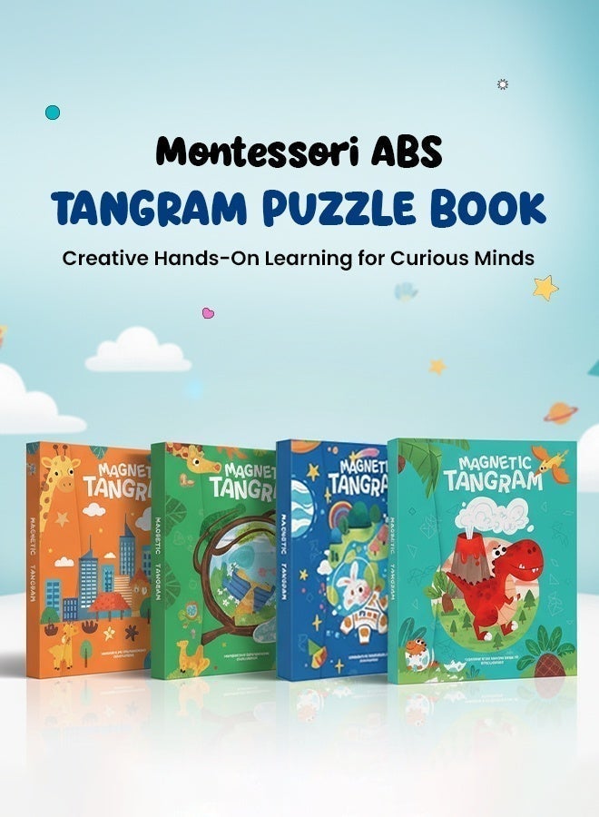 Magnetic Tangram Puzzle Book, Jungle Discovery Theme, Montessori Educational Toy for Kids With Shapes, Logic, Creativity & Fine Motor Skills, Travel-Friendly Toys - Image 2