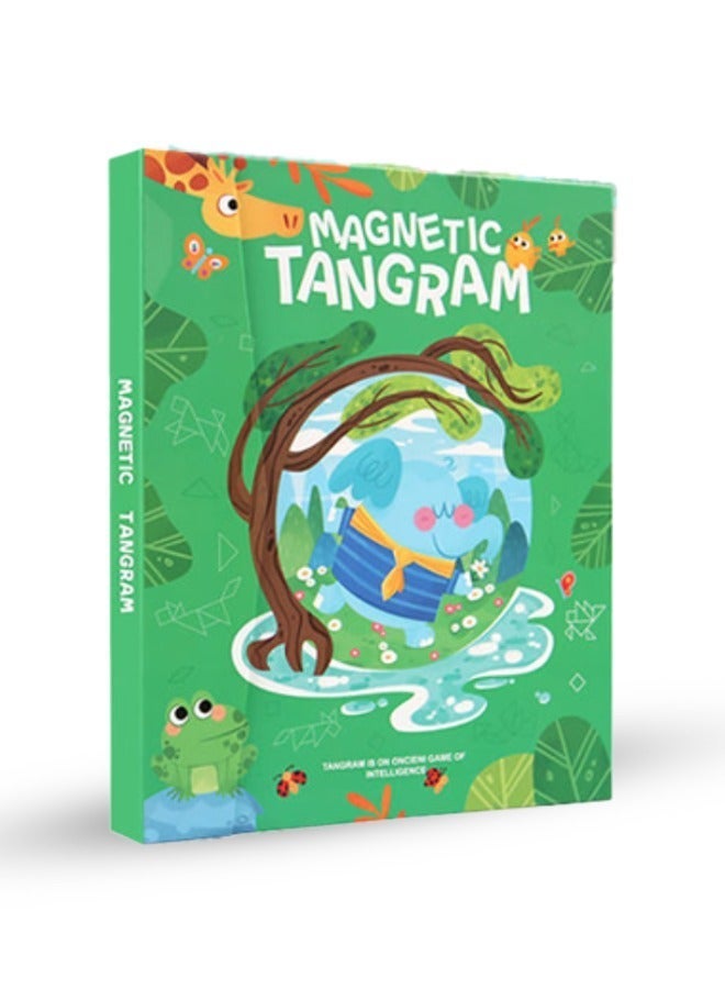 Magnetic Tangram Puzzle Book, Jungle Discovery Theme, Montessori Educational Toy for Kids With Shapes, Logic, Creativity & Fine Motor Skills, Travel-Friendly Toys - Image 1