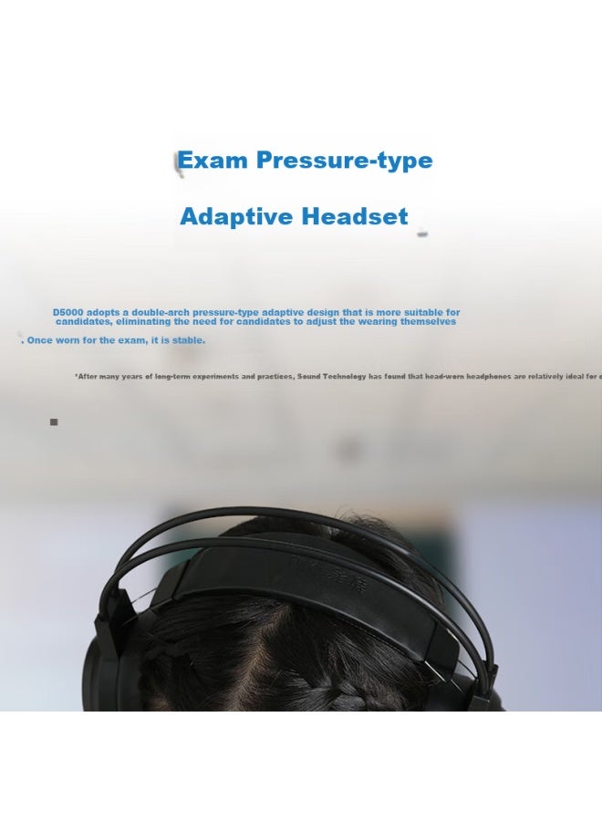Danyin D5000 English Listening And Speaking Exam Headphones, Wired With Microphone, For Training, Middle And High School Students, Human-machine Dialogue, Speech Recording, Follow-along Headset With Microphone, Dual Plug-i - Image 2