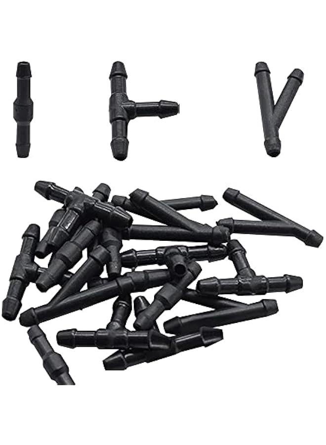Generic 90PCS Windshield Washer Hose Connector, 2-Way I Type,3-Way T/Y Type Connector Kit,Black Universal Windshield Wiper Fitting Splitter(90PCS)  - Image 1