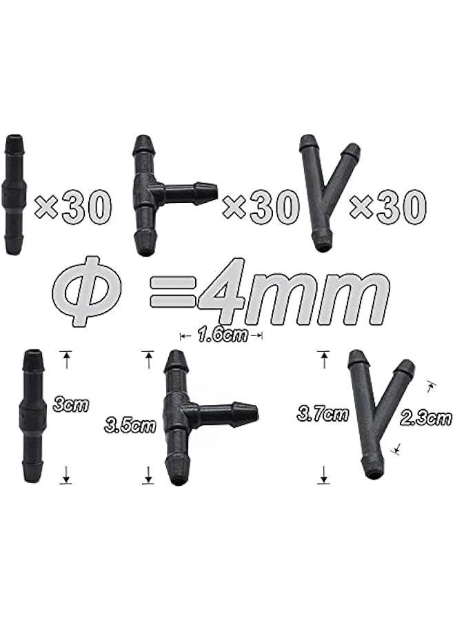 Generic 90PCS Windshield Washer Hose Connector, 2-Way I Type,3-Way T/Y Type Connector Kit,Black Universal Windshield Wiper Fitting Splitter(90PCS)  - Image 2