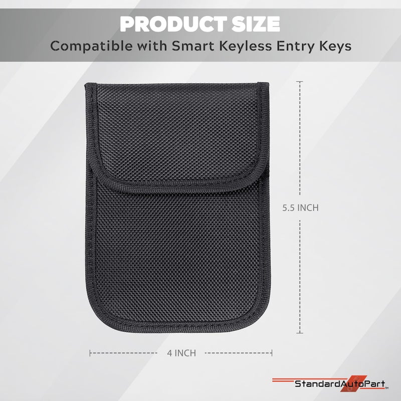 StandardAutoPart Faraday Bag for Car Keys â€“ Anti-Theft Key Fob Pouch with RFID Signal Blocker, Protects Against Car Hacking & Relay Attacks (Black (Pack of 1)) - Image 3