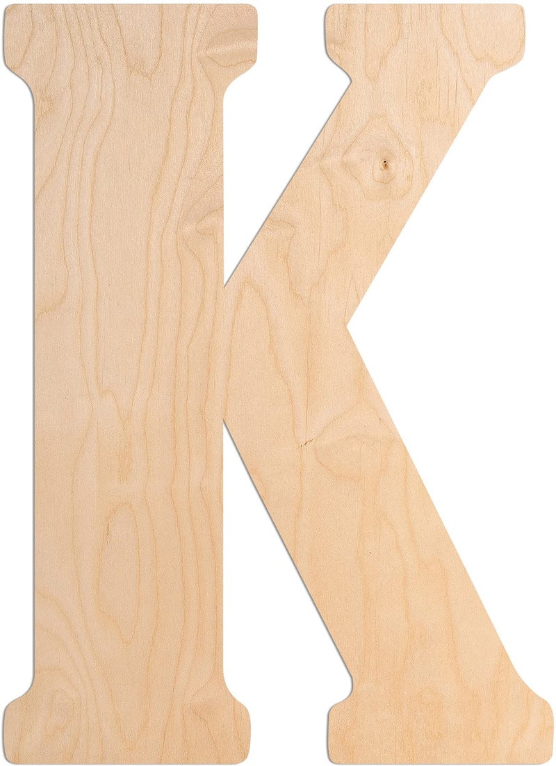 UNFINISHEDWOODCO UNFINISHEDWOODCO 23Inch Vintage Wood Letter K  Single Initial Wall Decor Monogram  Door Hanger Alphabet Wooden Decorative Letters for Baby Room 