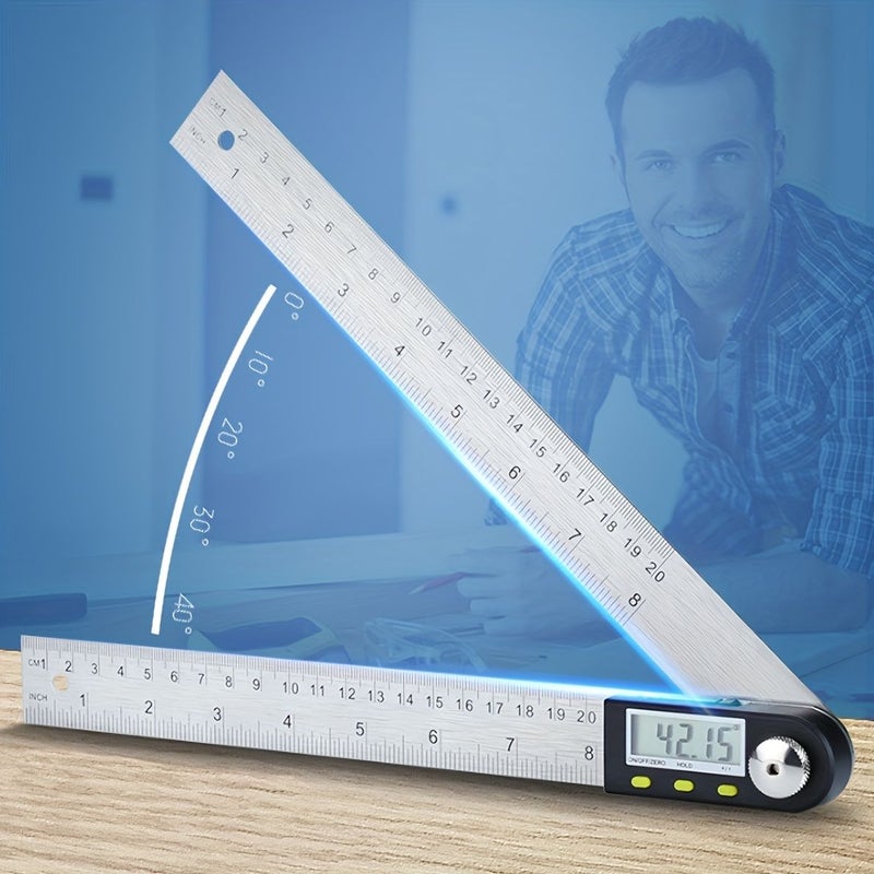 Stainless Steel Digital Angle Finder Ruler 0-200mm Protractor Tool Accurate - Image 1