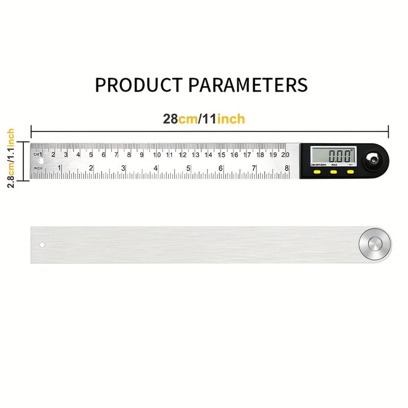 Stainless Steel Digital Angle Finder Ruler 0-200mm Protractor Tool Accurate - Image 2