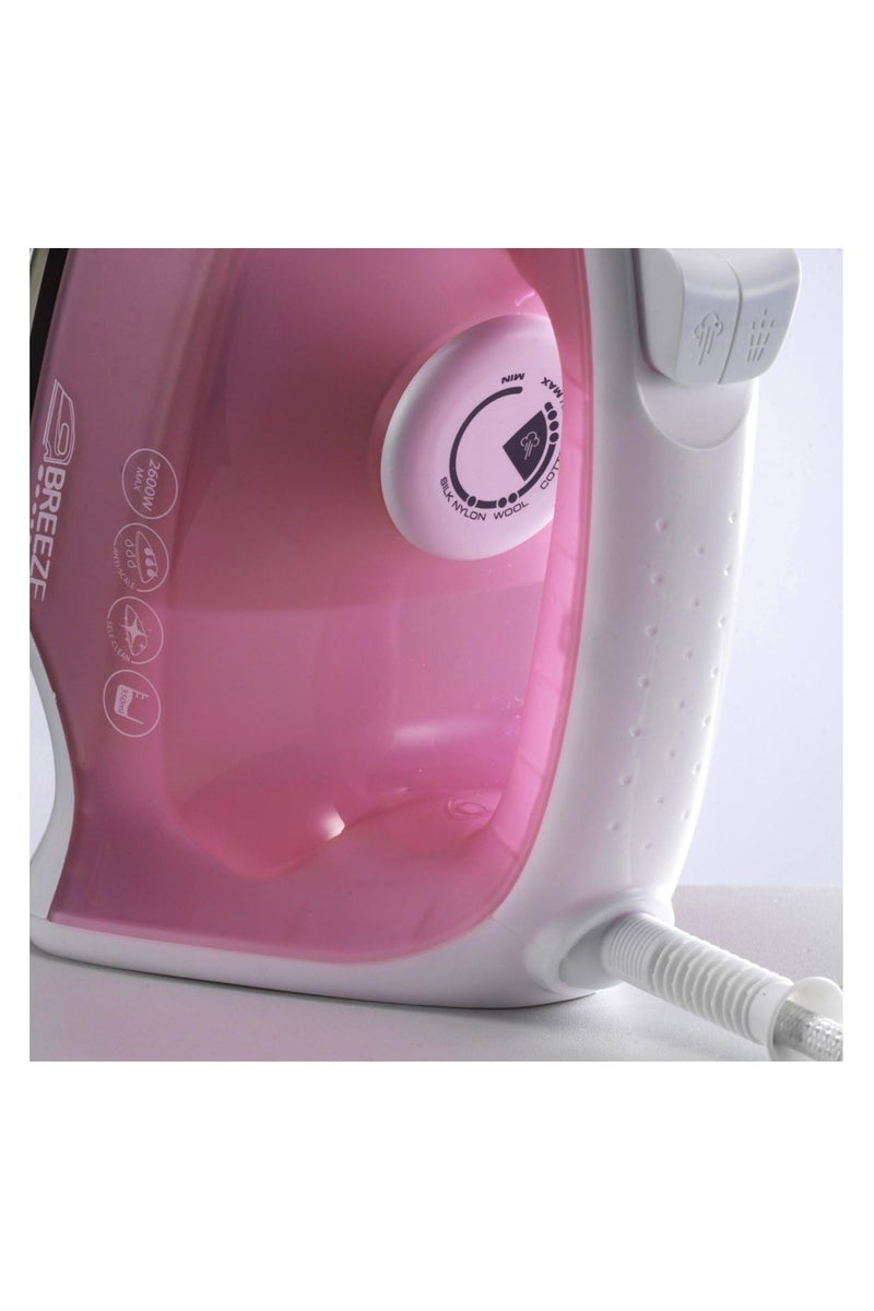 morphy richards Breeze 2600W Steam Iron – Pink - 100g Steam Shot, 45g Constant Steam, 350ml Tank, Anti-Scale, Effortless Crease Removal,350ml Water Tank, Fast & Powerful, Smooth & Safe. - Image 5