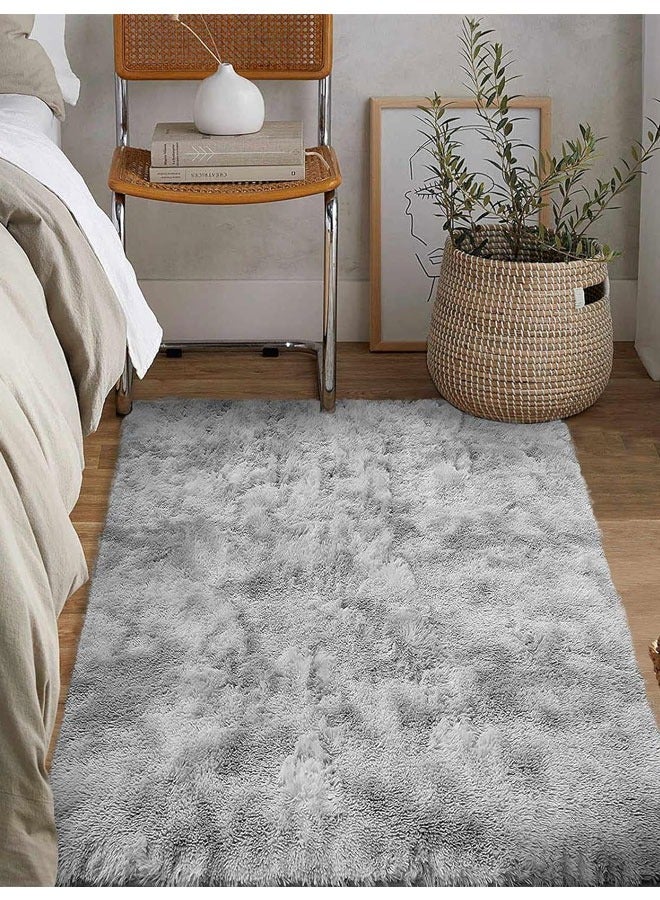 Living Room Carpet Bedroom Bedside Mat Simple Modern Household Floor Rug comfortable Gradient Tie-dye Living Room Bedroom Carpet Grey - Image 2