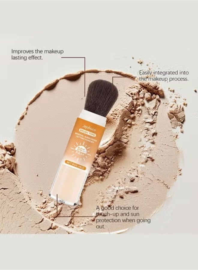 zephoco Mineral Sunscreen Setting Powder,Long Lasting Oil Control,Natural Matte Finish,Ranslucent, Even Skin Tone, Non Sticky, For Face Scalp & Hair - Image 5