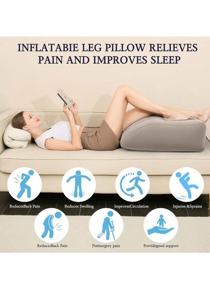 Inflatable Leg Elevation Pillow, Wedge Pillow for Sleeping, Portable Leg Wedge Pillow with Storage Bag, Leg Support Pillow for Sleeping, Pregnant, Surgery and Injury Recovery - pzsku/Z94325457E8DE79BD6E81Z/45/_/1734406216/95b3f39a-1407-44a5-a1ea-e54421692c43