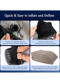 Generic Inflatable Leg Elevation Pillow, Wedge Pillow for Sleeping, Portable Leg Wedge Pillow with Storage Bag, Leg Support Pillow for Sleeping, Pregnant, Surgery and Injury Recovery  - Image 5