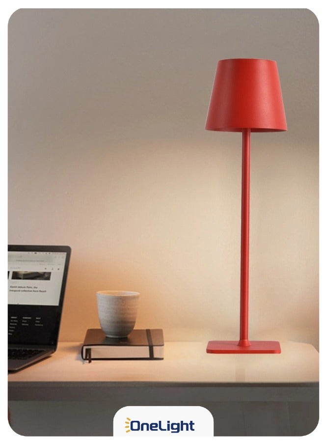 ون لايت مصباح مكتب قابل للشحن ثلاثي الألوان مع قاعدة طويلة. نوع C ضوء ليلي محمول - Image 1
