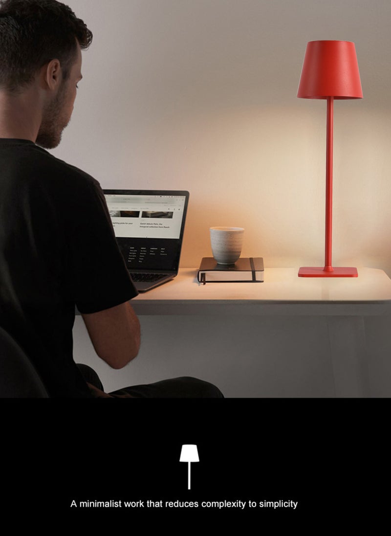 ون لايت مصباح مكتب قابل للشحن ثلاثي الألوان مع قاعدة طويلة. نوع C ضوء ليلي محمول - Image 5