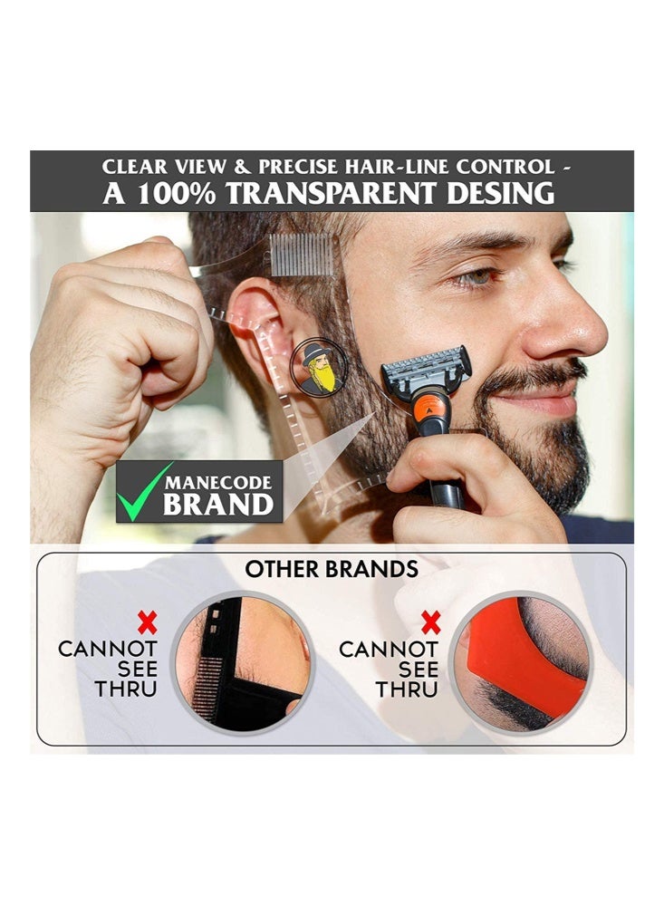 MANECODE Beard Comb & Style Model-Men's Beard Styling Tool Professional Beard Shaping Template for Perfect Trimming & Grooming, Stylish Beard Style, Charm - Image 5