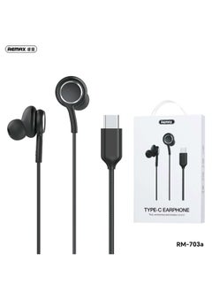 REMAX The REMAX RM-703 wired headphones offer 360° surround sound, lossless audio via a digital chip, and a lightweight, in-ear design for comfort. Featuring Type-C input, audio-video sync, a 1.2m durable cable, and three-button controls, they’re perfect for music, gaming, and crystal-clear calls.  - Image 2