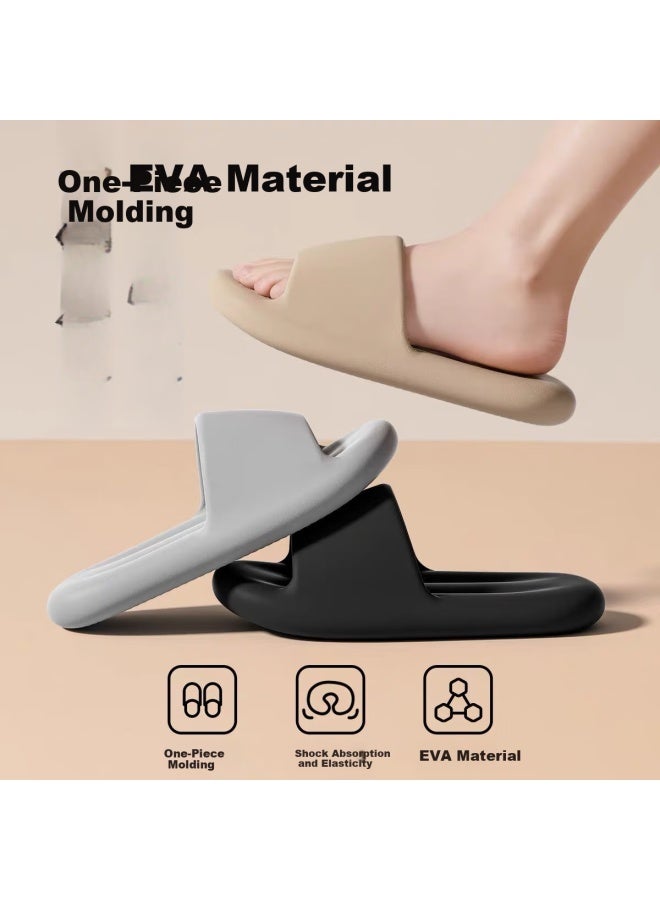 Miniso Men's Summer Slippers Casual Bathroom Outdoor Couple Anti-slip Cool Slippers Black 42-43 - Image 2