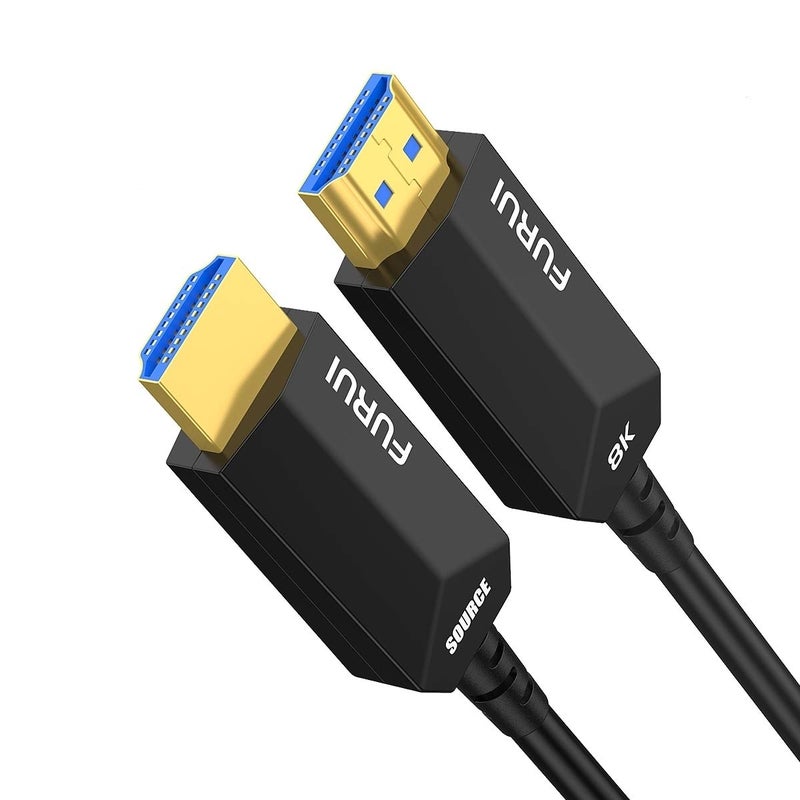 كابل HDMI بألياف ضوئية 8K بطول 100 قدم، كابل HDMI 2.1 بألياف ضوئية [8K@60Hz، 4K@120Hz]، 48 جيجابت في الثانية، HDR الديناميكي، eARC، متوافق مع BT.2020 للأجهزة RTX 3080/3090، Xbox Series X، PS5، مستقبل Denon AV، تلفزيونات LG، Samsung، Sony. - Image 1