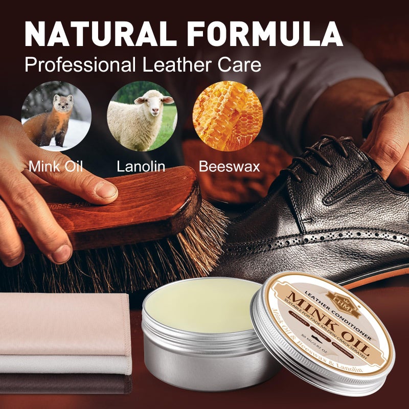 CHMI 16PCS Leather Shoe Polish Kit,Shoe Shine Kit with Black/Brown Shoe Polish,Shoe Bruhses for Leather Boot Care and Cleaning,Shoe Shine Gifts for Men - Image 3