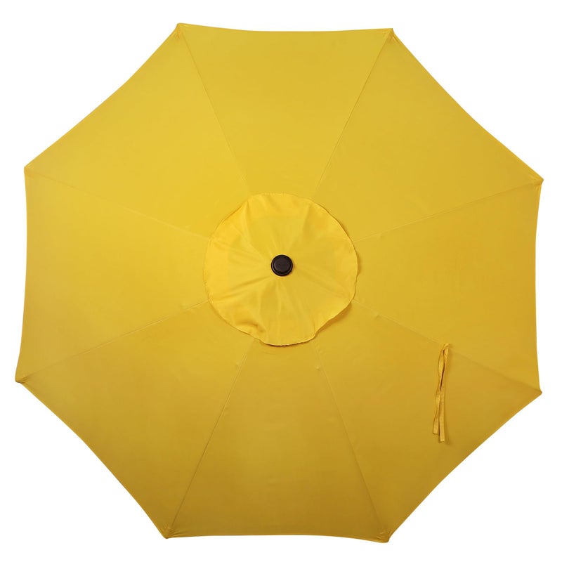 Blissun 9' Outdoor Patio Umbrella, Outdoor Table Umbrella, Yard Umbrella, Market Umbrella with 8 Sturdy Ribs, Push Button Tilt and Crank (Yellow) - Image 3