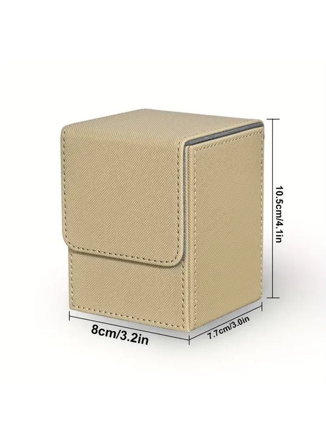 White Card Storage Box Magnetic Closure 100 Capacity Durable Portable Organizer For Trading Cards TCG Collectors MTG Deck - Image 3