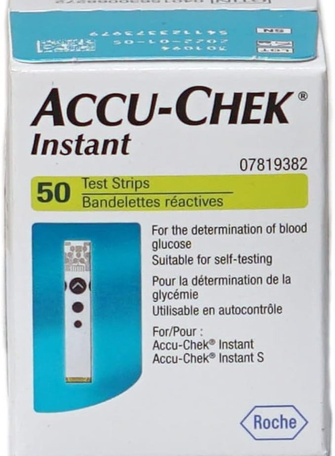 Accu-Chek Instant Blood Glucose Test Strips 50 Pieces - Image 1