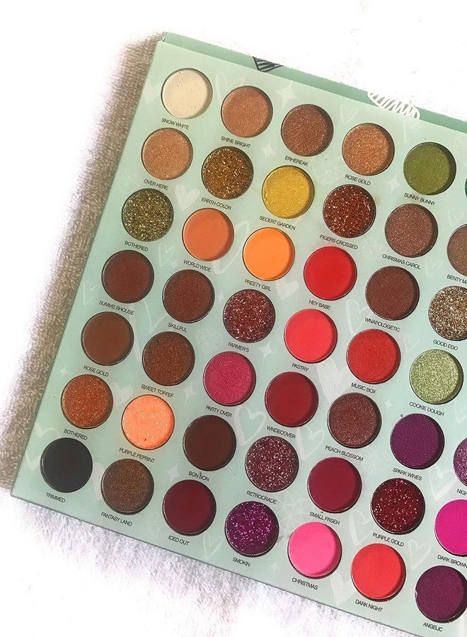 COSMO VIBES لوحة ظلال العيون COSMO VIBES ذات 63 لونًا معدنيًا، بلمسة نهائية غير لامعة، بصبغة مضغوطة (أخضر، 69.5 غرام) - Image 2