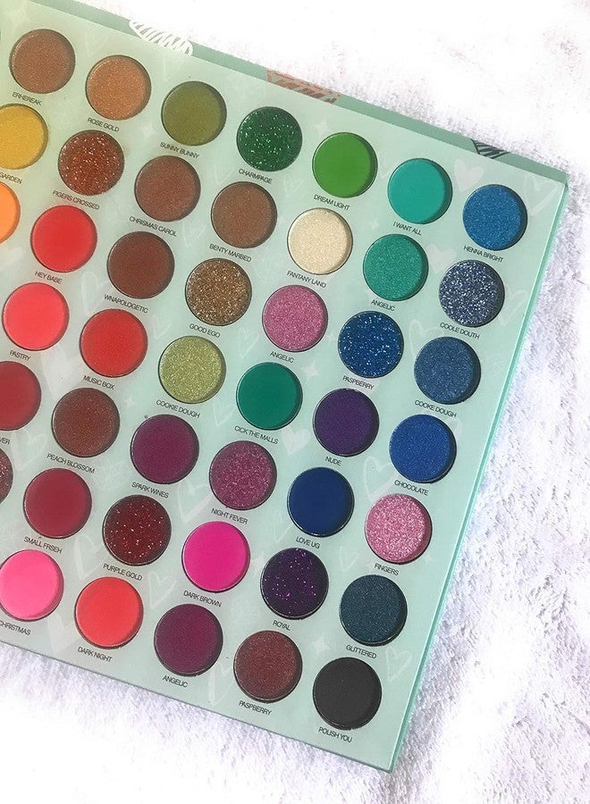 COSMO VIBES لوحة ظلال العيون COSMO VIBES ذات 63 لونًا معدنيًا، بلمسة نهائية غير لامعة، بصبغة مضغوطة (أخضر، 69.5 غرام) - Image 3