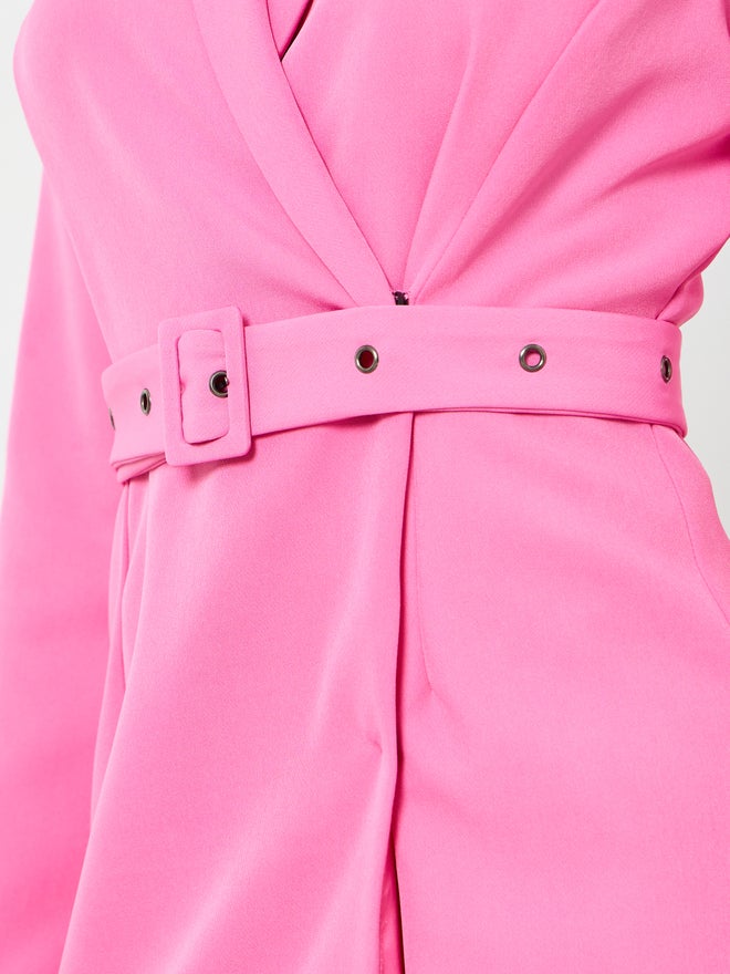 Styli Pink Blazer Midi Dress with Buckle Belt - Image 4