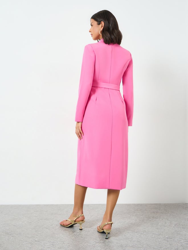 Styli Pink Blazer Midi Dress with Buckle Belt - Image 5