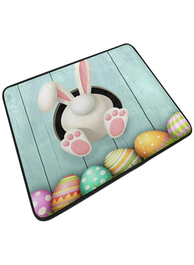 Pfrewn Wamika Easter Eggs Bunny Tail Door Mats Cute Rabbit Flowers Spring Floor Mat Indoor Outdoor Entrance Bathroom Doormat Non Slip Washable Egg Hunt Welcome Mats Home Easter Day Decor 23.6 x 15.7 inch - Image 2