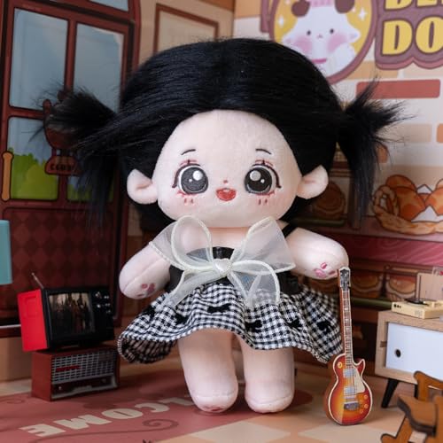 CALEMBOU Plush Doll, 20cm Cotton Doll with Skeleton, Cute Anime Plushies Soft Stuffed Dress Up Doll, Kawaii Plush Toys Rag Dolls with Clothes Gift for Girls(Doll&Clothes-XiaoWanzhi-A) - Image 3