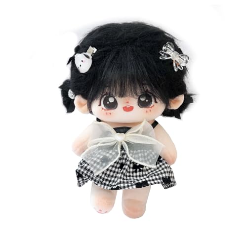CALEMBOU Plush Doll, 20cm Cotton Doll with Skeleton, Cute Anime Plushies Soft Stuffed Dress Up Doll, Kawaii Plush Toys Rag Dolls with Clothes Gift for Girls(Doll&Clothes-XiaoWanzhi-A) - Image 1