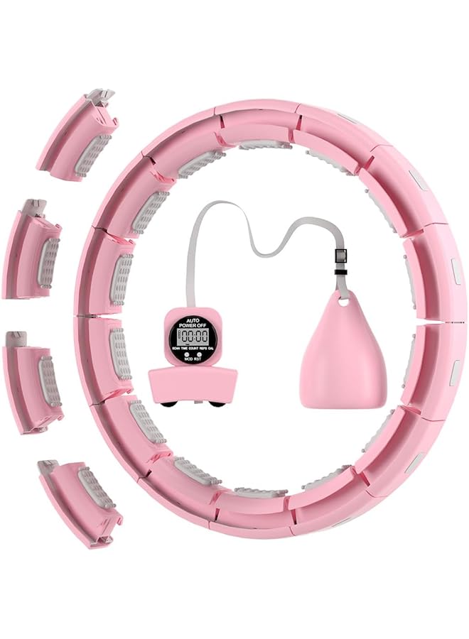 PROMASS Smart Weighted Hula Ring Hoops For Adults Weight Loss,Quiet Fitness Hoop With Ball, Fitness Hoop Plus Size 128Cm, Silent Hoola Hoop With 18 Adjustable Links - Image 1