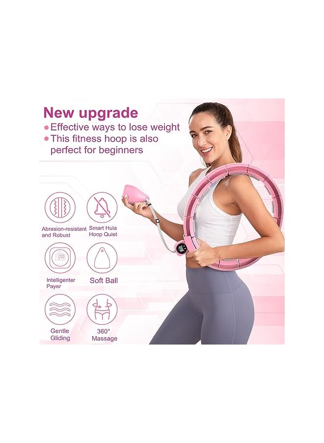PROMASS Smart Weighted Hula Ring Hoops For Adults Weight Loss,Quiet Fitness Hoop With Ball, Fitness Hoop Plus Size 128Cm, Silent Hoola Hoop With 18 Adjustable Links - Image 2