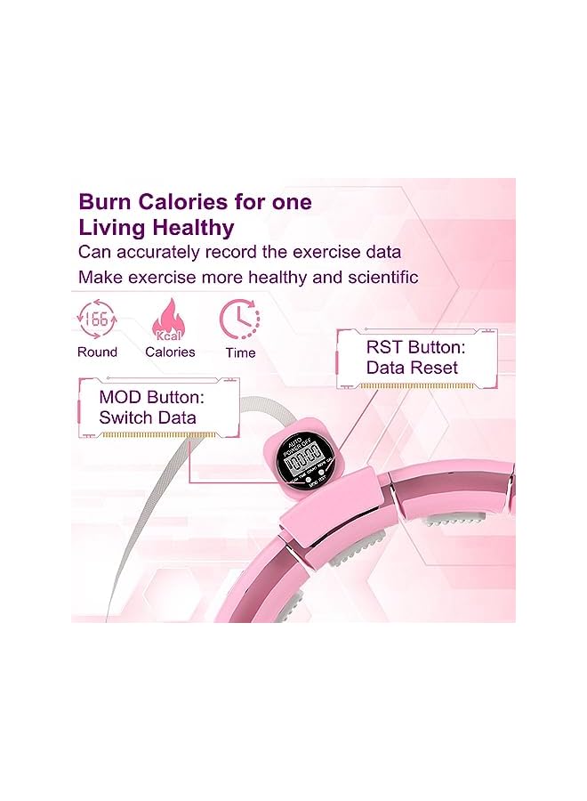 PROMASS Smart Weighted Hula Ring Hoops For Adults Weight Loss,Quiet Fitness Hoop With Ball, Fitness Hoop Plus Size 128Cm, Silent Hoola Hoop With 18 Adjustable Links - Image 3