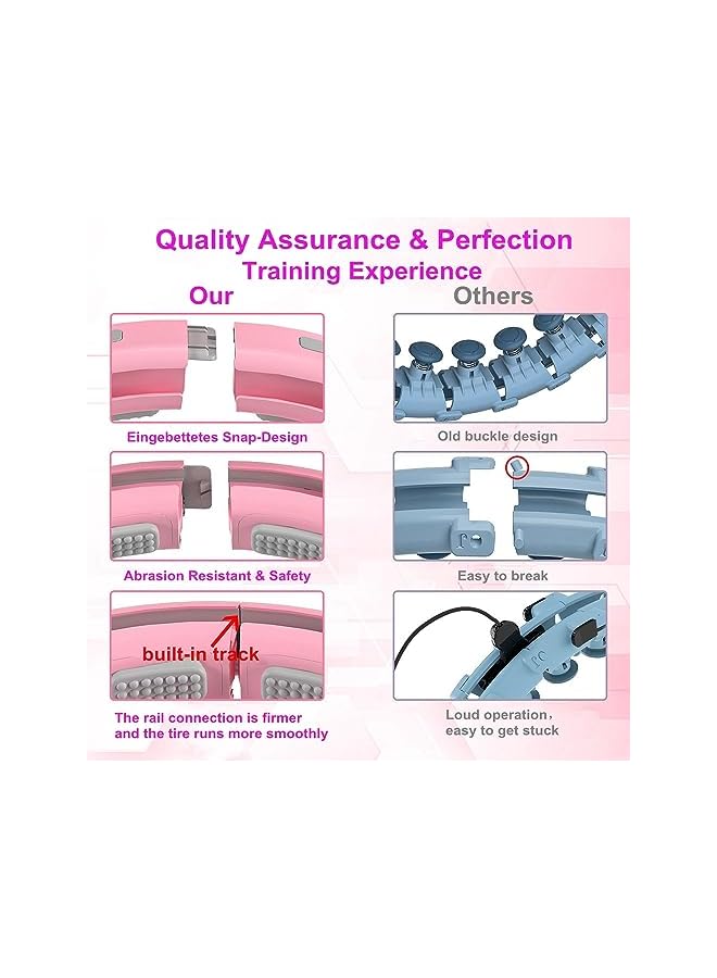 PROMASS Smart Weighted Hula Ring Hoops For Adults Weight Loss,Quiet Fitness Hoop With Ball, Fitness Hoop Plus Size 128Cm, Silent Hoola Hoop With 18 Adjustable Links - Image 4