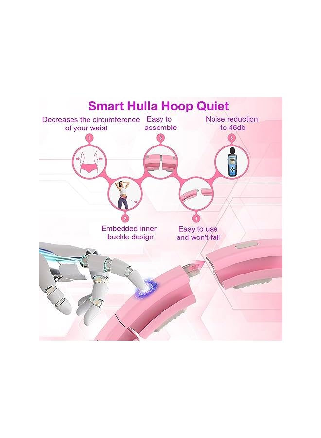 PROMASS Smart Weighted Hula Ring Hoops For Adults Weight Loss,Quiet Fitness Hoop With Ball, Fitness Hoop Plus Size 128Cm, Silent Hoola Hoop With 18 Adjustable Links - Image 5