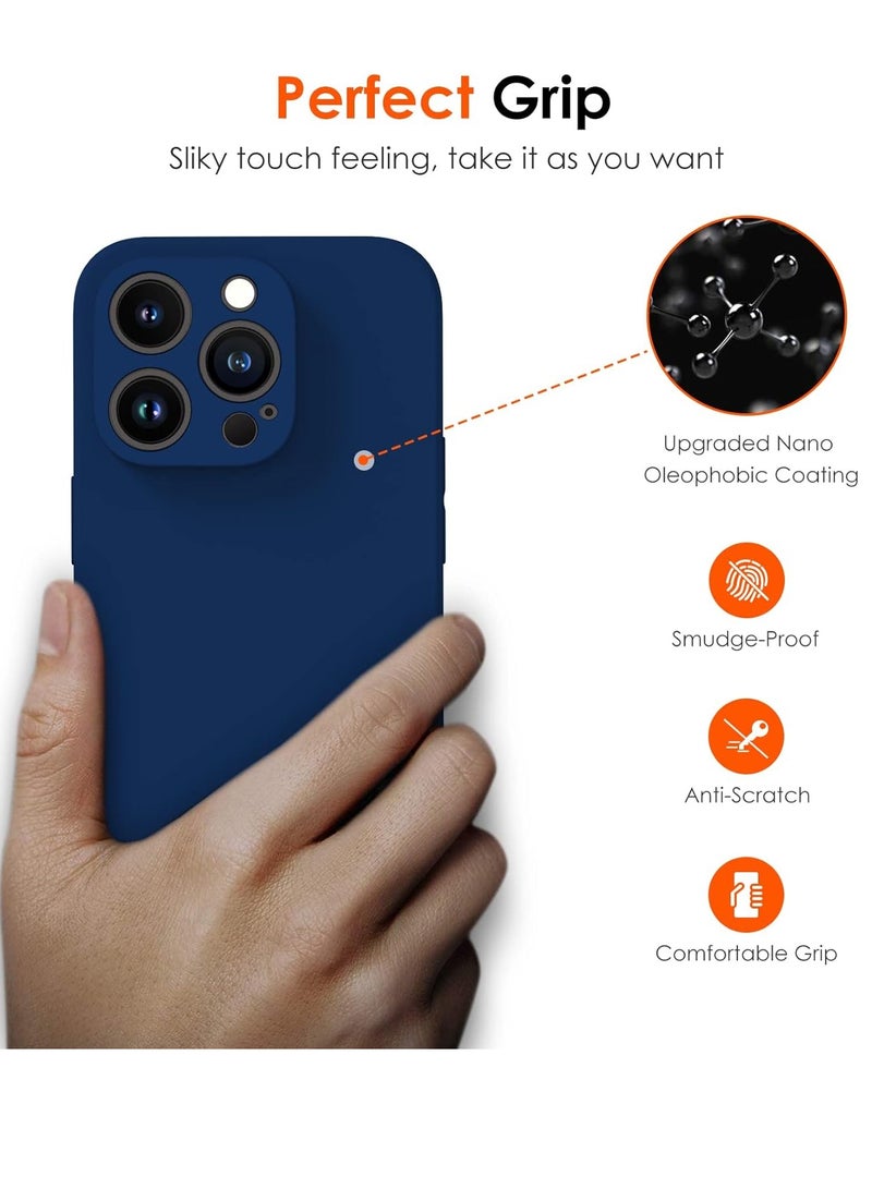 ELTRAZONE Camera Protection Case for iPhone 14 Pro 6.1" [Military Grade Shockproof], 1 Phone Case + 2 Tempered Glass Screen Protector, 3 in 1 Protective Back Slim Cover-Blue - Image 5