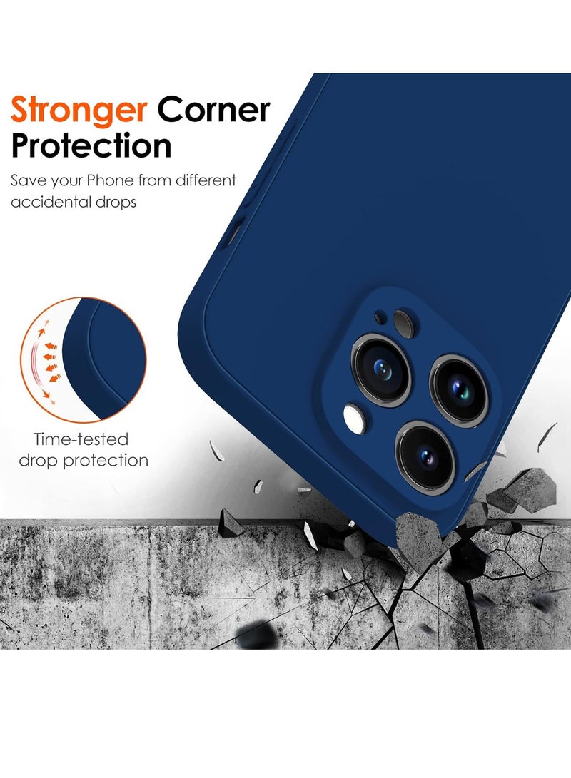 ELTRAZONE Camera Protection Case for iPhone 14 Pro 6.1" [Military Grade Shockproof], 1 Phone Case + 2 Tempered Glass Screen Protector, 3 in 1 Protective Back Slim Cover-Blue - Image 3