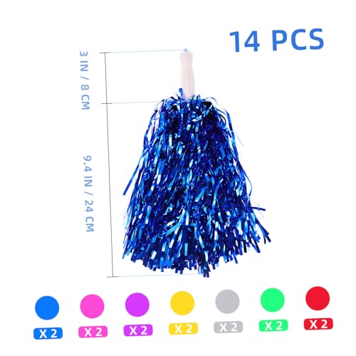 STOBOK Cheerleader Pom Poms Cheerleading: 12PCS Cheer Pom Poms with Handle for Team Sports Dance Games Cheering Kids Adults Girls - Image 2