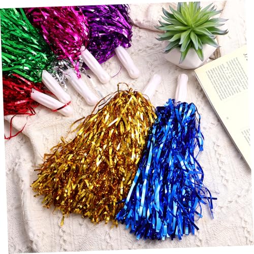 STOBOK Cheerleader Pom Poms Cheerleading: 12PCS Cheer Pom Poms with Handle for Team Sports Dance Games Cheering Kids Adults Girls - Image 4
