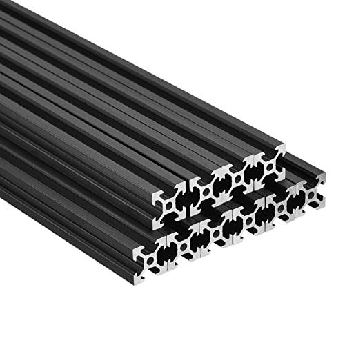 MECCANIXITY 10 Pcs V Slot 2020 Aluminum Extrusion European Standard 700mm 27 Inch Length Anodized Rail Black for CNC DIY 3D Printer and Industrial - Image 1