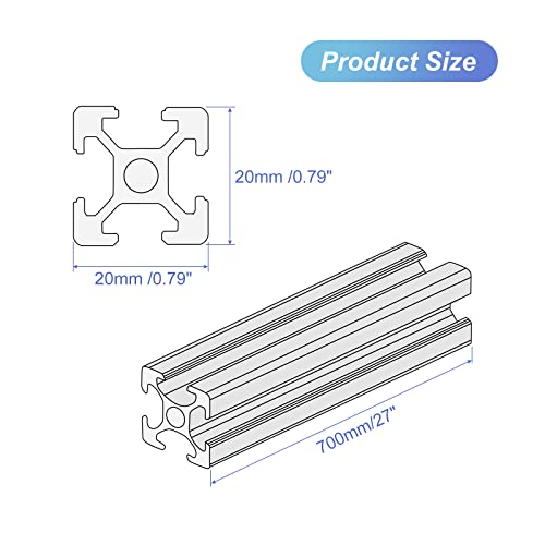 MECCANIXITY 10 Pcs V Slot 2020 Aluminum Extrusion European Standard 700mm 27 Inch Length Anodized Rail Black for CNC DIY 3D Printer and Industrial - Image 2