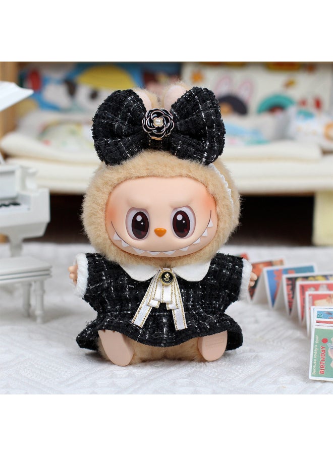Clothes Only] Second Generation Blind Box Labubu Doll Vinyl Pendant Labubu Collection Sitting Party Clothes-Color:Colorful Xiaoxiang Two-piece Set (powder)-Height:Special Baby Cloth Cloth For The Second Generation (excluding Baby)  - Image 4