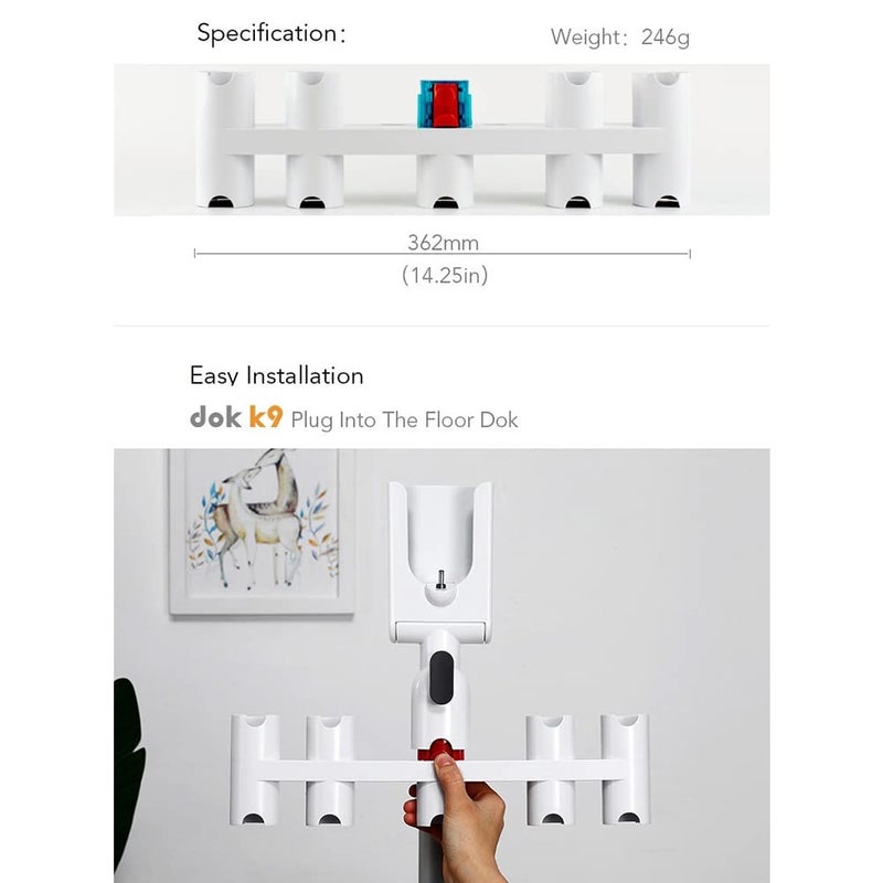 Junsi Meijunter Expansion Bracket Compatible with Dyson Digital Slim/Gen5 Detect/V11/V12/V11 Outsize/V15/Outsize (Used with Floor Dok), Vacuum Cleaner Accessories Organizer, Tool Brush Storage Holder - Image 5