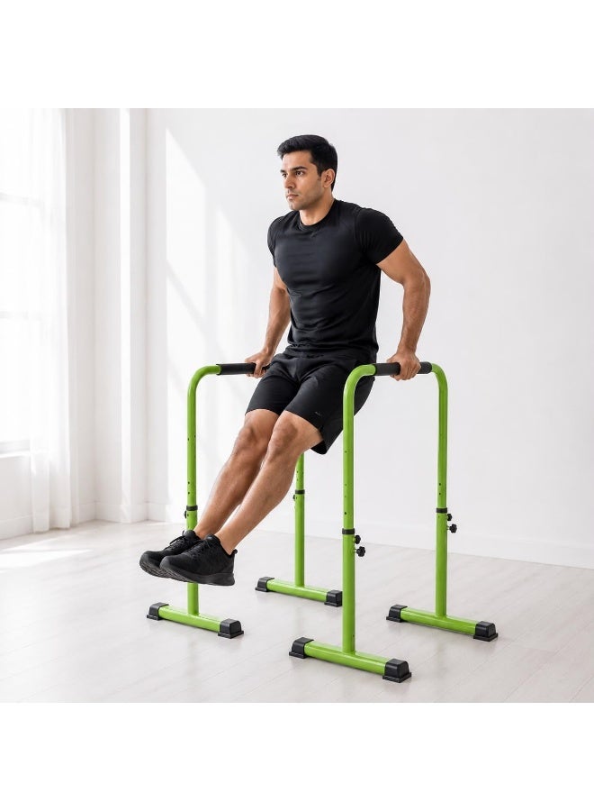 SportQ Height Adjustable Exercise Parallel, Floor Chin Up and Dips Bars for Home, Iron Parallel Machine for Push-Ups, Chest, Triceps, Abdominal Exercises, 4 Height Levels with Ergonomic Handles and Non-Slip - Image 5
