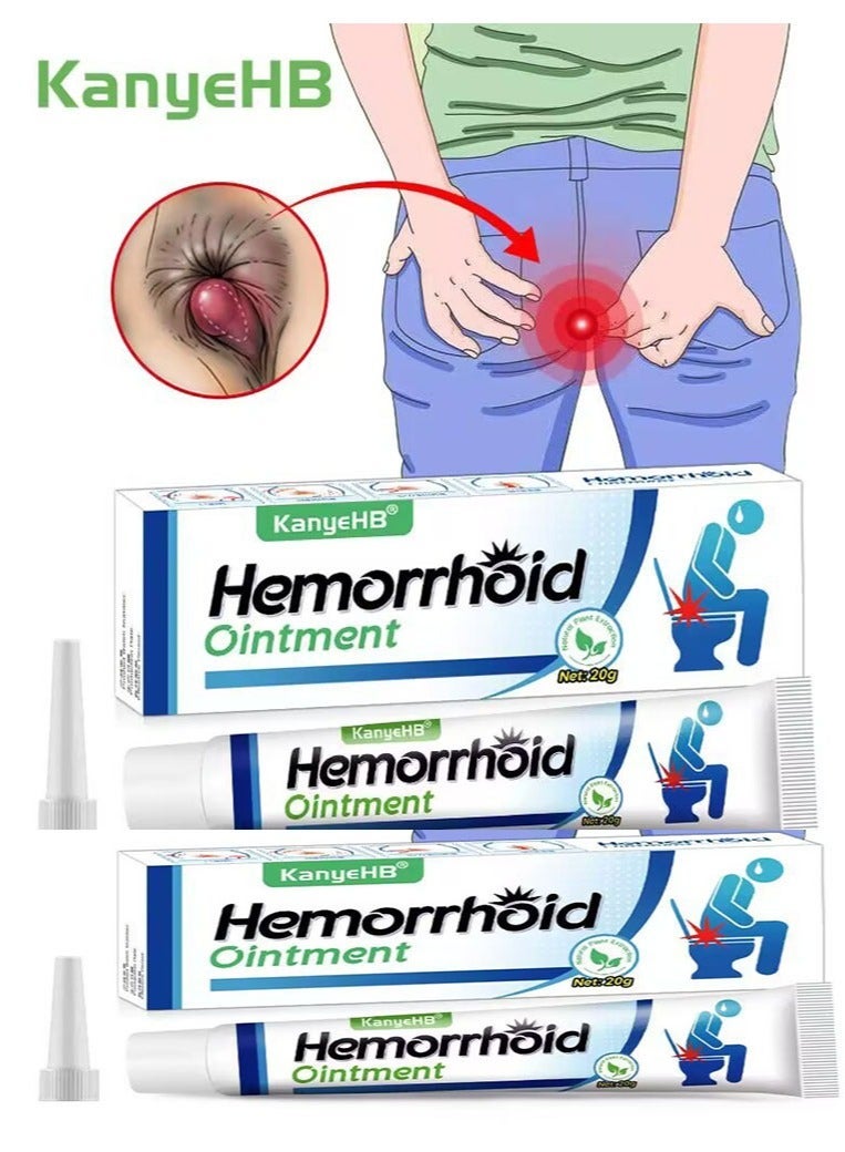 2PCS Hemorrhoid Treatment All Natural Fast Relief Herbal Hemorrhoid Cream Healing Formula for Burning Itching - Image 1