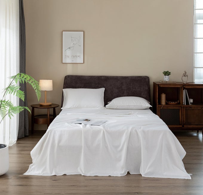 LINEN SHEETS SET FULL SIZE100 FRENCH STONEWASH PURE LINEN BED SHEETS4PIECES 1FLAT SHEET1FITTED SHEET2PILLOWCASE SUITABLE FOR HOT SLEEPERSDEEP POCKET NATURAL BEDDING SETWHITE