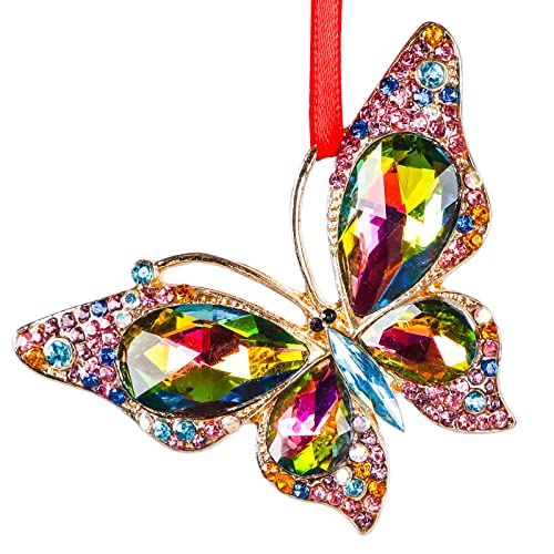 WaaHome Butterfly Christmas Ornaments 2025 - Metal Monarch Butterfly Keepsake Christmas Tree Ornaments Decorations, Colorful Butterflies Xmas Ornament Gifts for Women Girls Mom Sisters - Image 1